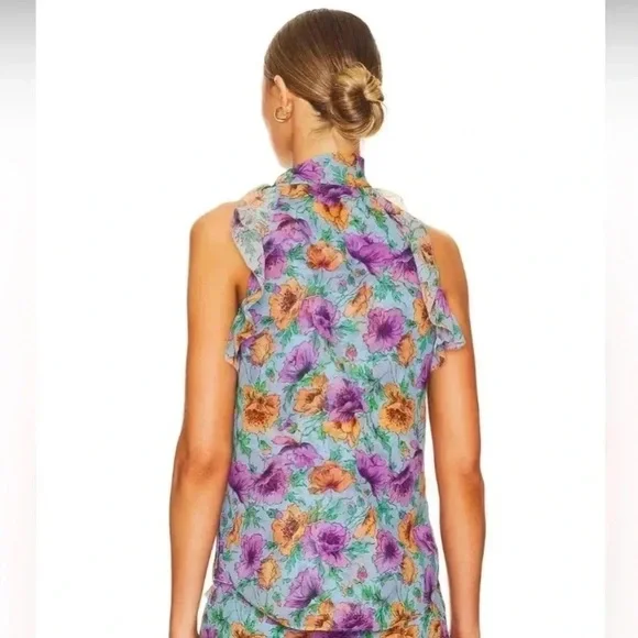 VERONICA BEARD Dali Floral Silk Top - Picture 10 of 12